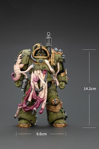Image of JOYTOY Warhammer 40,000 1 /18 Action Figure Death Guard Blightlord Terminator 2 with Flail of Corruption Collection Model Birthday Gifts