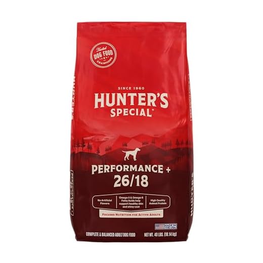 Hunters Special Performance Plus Dog Food 26/18 - Focused Nutrition for Active Adult Dogs, 40 lbs.