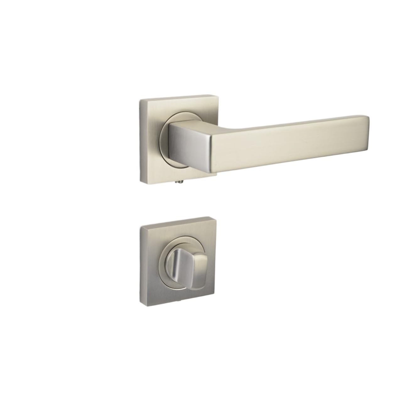 Serrure de porte invisible en bois fendu design épuré finition argent haut de gamme
