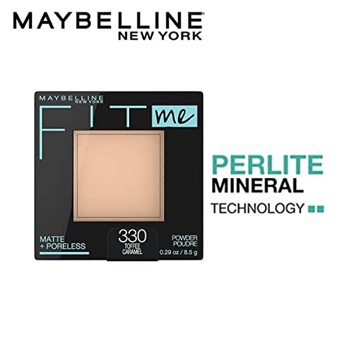 Image of Maybelline Fit Me Matte + Poreless Pressed Face Powder Makeup, Toffee, 1 Count (Pack of 2)