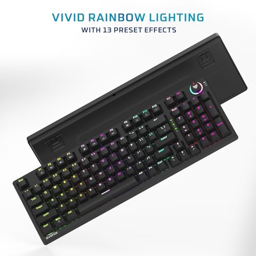 EvoFox Katana-X Mechanical Gaming Keyboard with Outemu Blue Switches | Vivid Rainbow Lighting with 13 Preset Effects | Dedicated Volume Controller... - Image 5