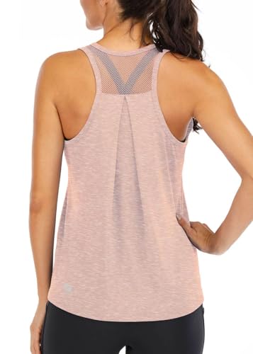 Image of ICTIVE Workout Tops for Women Loose Fit Racerback Mesh Backless Muscle Tank Running Shirts