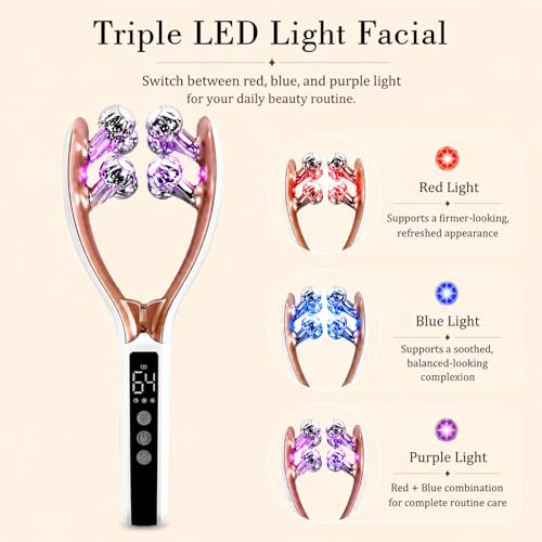 Face Massager Tool Microcurrent Device: Facial Sculpting Lymphatic Drainage Massager with Light Therapy for Enhanced Lift & Tighten. - Image 4
