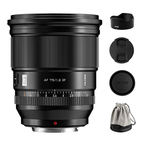 VILTROX AF 75mm F1.2 Pro XF-Objektiv für Fuji X-Mount, 75mm f/1.2 Weitwinkel-Autofokus-APS-C-Prime-Objektiv mit STM-Motor, kompatibel mit Fuji-Kamera X-H2 X-H2S X-T5 X-E4 X-T50 X-M5 X-S20 XT30II VILTROX AF 75mm F1.2 Pro XF-Objektiv für Fuji X-Mount, 75mm f/1.2 Weitwinkel-Autofokus-APS-C-Prime-Objektiv mit STM-Motor, kompatibel mit Fuji-Kamera X-H2 X-H2S X-T5 X-E4 X-T50 X-M5 X-S20 XT30II