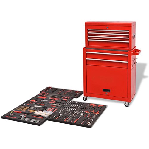 Werkzeugwagen mit 7 Schichten rot