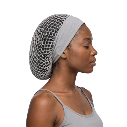 Large Doobie Net Hair Wrap with Headband – No Red Marks, No Forehead Lines – Stretch Hair Net for Edges & Wraps