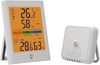 Hygrometer Humidity Gauge Meter Wireless Indoor Outdoor Thermometer Room Thermometer for Home Temperature & Humidity Digital Hygrometer Thermometer Gauge