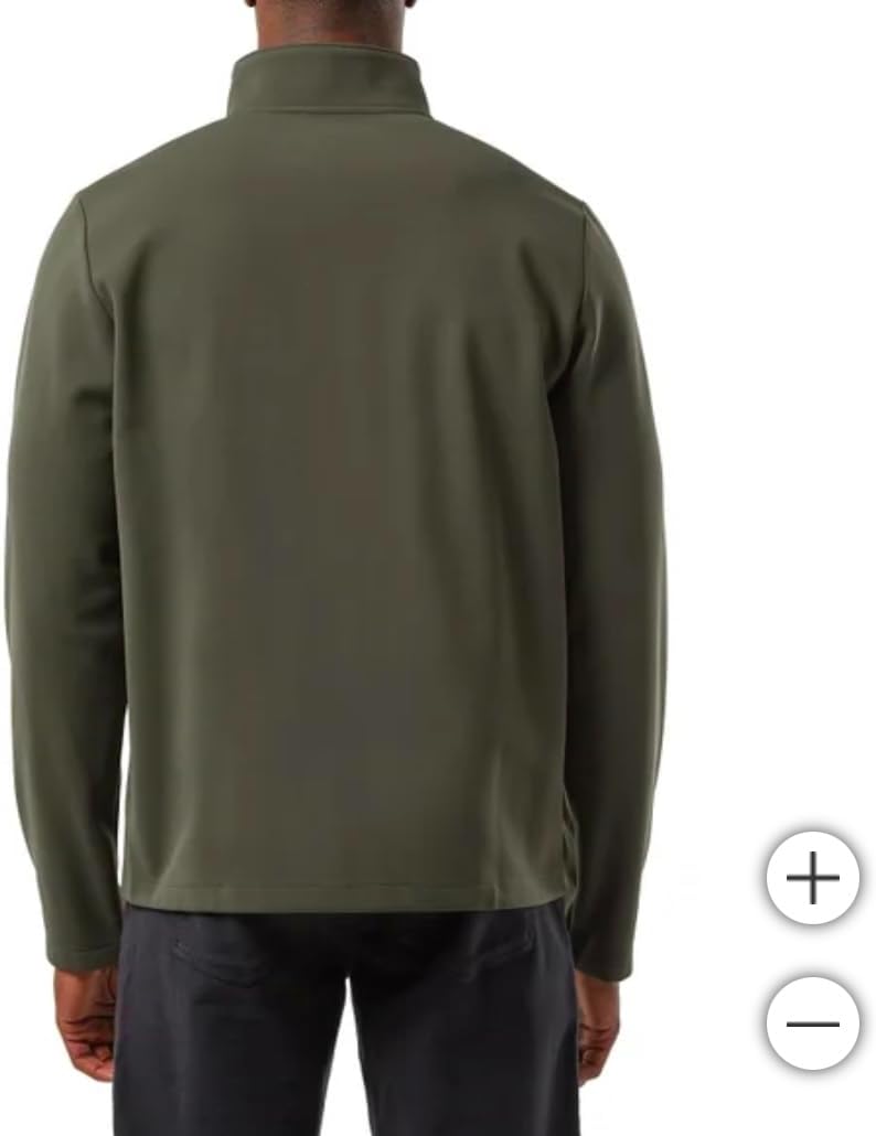 32 Degrees Men's Full Zip Jacket – Regular Fit, Outdoor Casual, Adjustable Cuffs, Stand Collar, Brushed Interior, Active Zip Coat (Green, L)