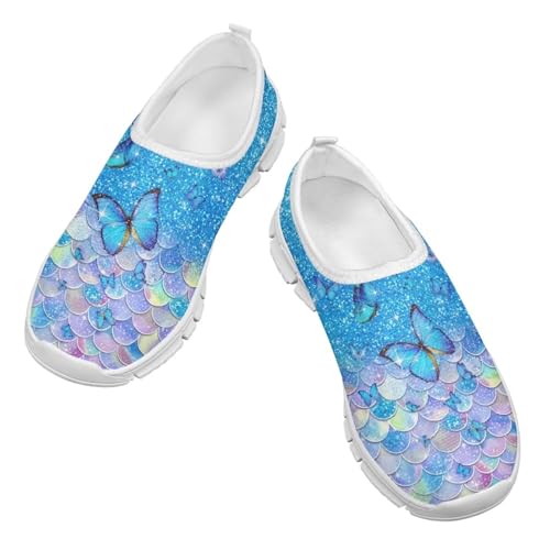 Little Kids Slip On Walking Shoes Breathable Athletic Fitness Shoe Light Elastic Sneakers for Indoor Outdoor Size 11-15 White Sole3