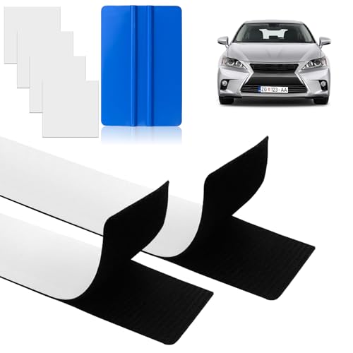 KELAV Klettband für Nummernschilder,2 Paar Klettband Kennzeichen,Selbstklebende Kennzeichenhalter,10x50cm Wetterfester KFZ Set Selbstklebend für Standardkennzeichen,jedes und Auto
