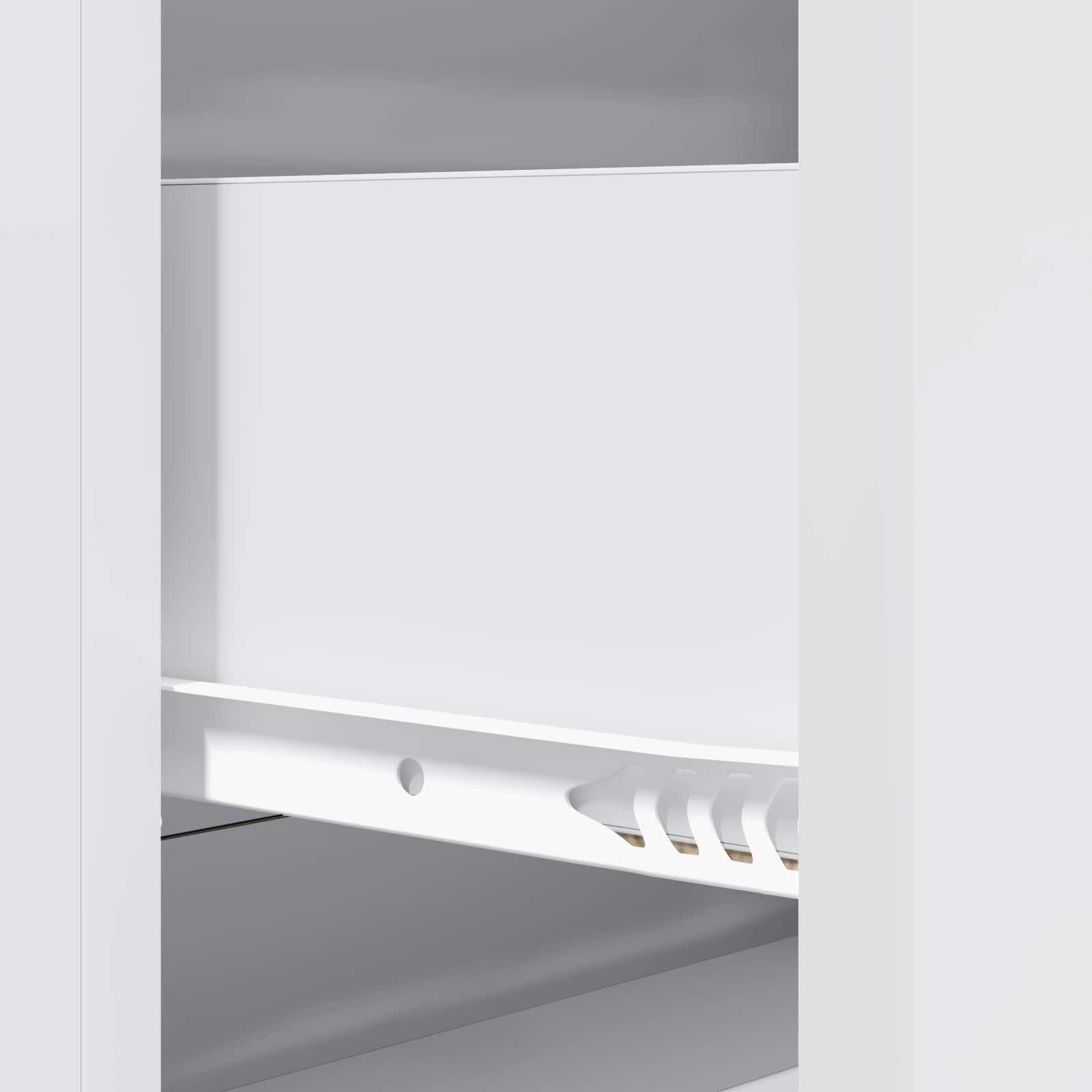 Cassettiera bianca con 3 cassetti, cassettiera moderna, 66 x 34,5 x 90 cm, in legno, sottile, per soggiorno e corridoio, armadio multiuso senza tempo