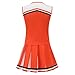 GRAJTCIN Cheerleader Outfit for Women Cheerleading Costume School Cheer Uniform Adult Halloween Party Dress up (M, Orange)