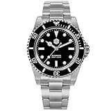 San Martin Uhren für Herren, YN55 Automatische Saphir-Kristall-Herren-Armbanduhr, super leuchtend, klassische Uhr, 200 m Tauchuhr, SN006G-B1-Black, Taucheruhr