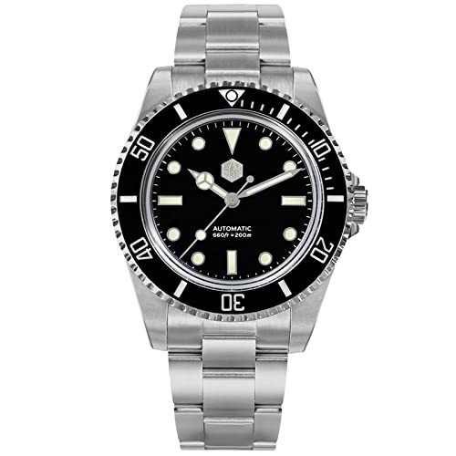 San Martin Watches for Men, 40mm Classic SN006 Mens Wristwatch YN55 Automatic Sapphire Crystal Watches BGW9 Luminous 200m Dive Watch