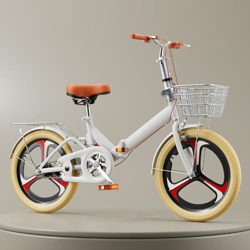 BENSIMPB Bicicleta Plegable De 22 Pulgadas, Bicicleta Plegable para Adultos, Bicicleta Plegable Ligera, Bicicleta Plegable con Marco De Acero Al Carbono De Altura Ajustable C,22 Inches