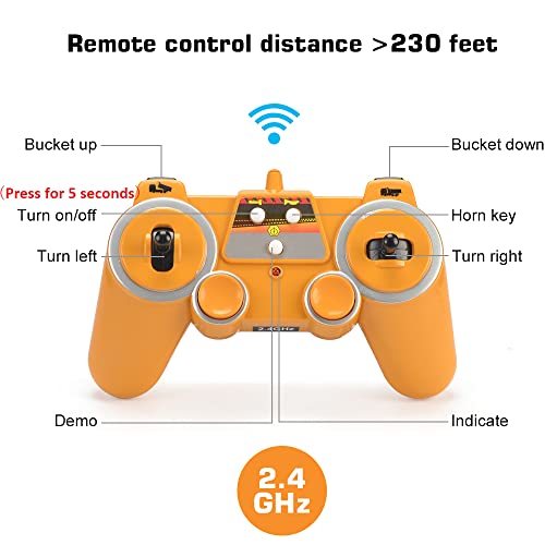 DOUBLE E Volvo RC Dump Truck Toy For Kids, Articulated Hauler, Remote Control Construction Toys Vehicles With Lights, Birthday Gifts Ideas For Boys Age 6 7 8 9 10 Year Old And Up, Yellow