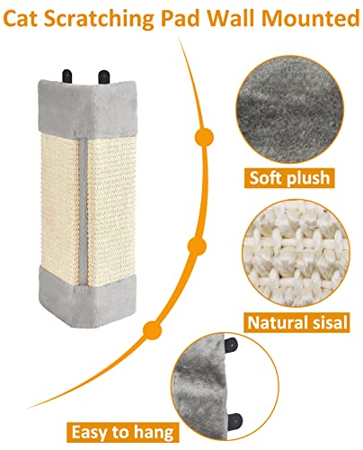 Bnosdm 3 Pack Cat Wall Corner Scratcher For Indoor Cats Walls Mounted Sisal Scratch Board Protector Vertical Anti Scratching Pad Protect Furniture Pet Wear Resistant Mat For Door Sofa #TOP2