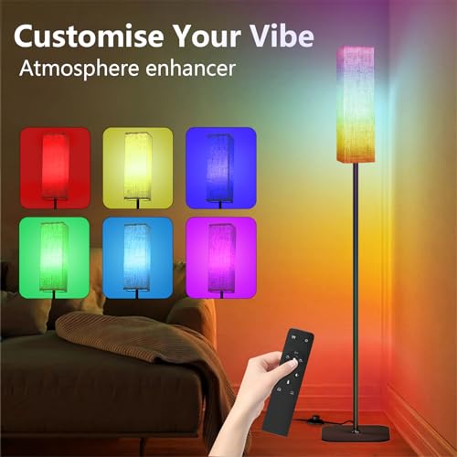 CRLL Floor Lamp for Living Room Modern Standing Lamps with Remote & Foot Switch - Image 4