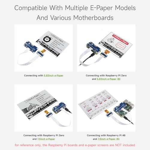 Waveshare Universal e-Paper Driver HAT Supports Various SPI E-Paper Raw Panels Compatible with Raspberry Pi and Jetson Nano