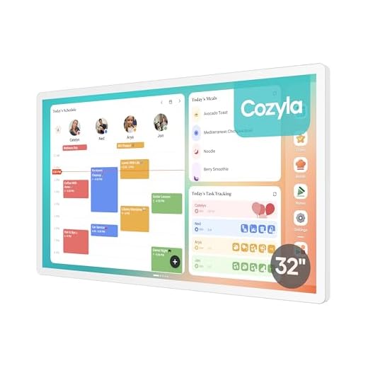 Cozyla 32 Inch Digital Calendar Wall Touch Screen Syncs All Calendar Apps To Do List Notepad Family Calendar Electronic Wall Calendar Chore Chart for Kids Adults Meal Planner Smart Calendar White
