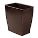 InterDesign Spa Rectangular Trash Can, Waste Basket Garbage Can for Bathroom, Bedroom, Home Office, Dorm, College, 2.5 Gallon, Dark Brown