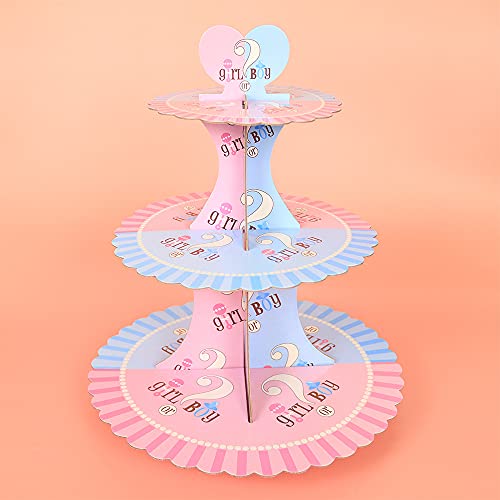 LUOXIAQIFEI Boy Or Girl Baby Shower Cupcake Stand Cardboard Cupcake Holder for Birthday Party Coffee Board Wedding Baby Shower - Reusable