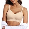 OEAK Womens Push Up Everyday Bras Comfortable Wireless Bralettes V Neck Seamless Bra Smooth Brassiere Wire Free Basic Bras