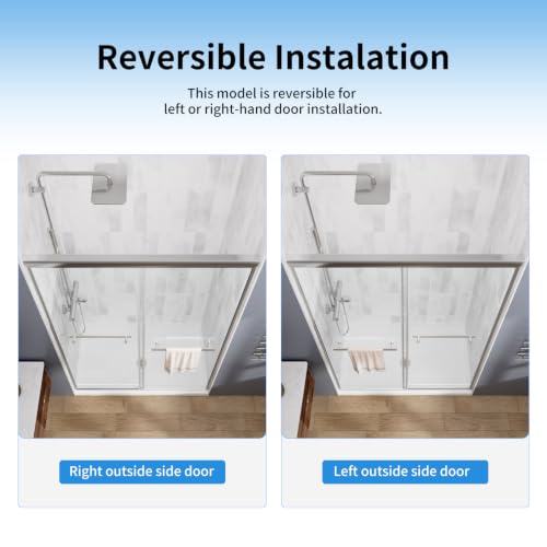 Image of Royal Guard Double Sliding Shower Door,44-48 inch W x 76 inch H,Chrome