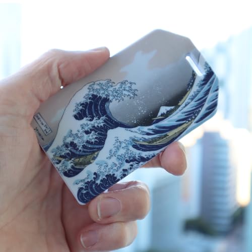 Image of 2 Pack - Great Wave Luggage Tags Heavy Duty for Suitcases & Backpacks - Hokusai Bag Tag - Cute & Durable TSA Approved w Plastic Loop & Contact Card Business Card Size by Specialist ID