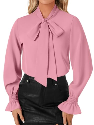 Image of LYANER Women's Bow Tie Neck Business Work Blouse