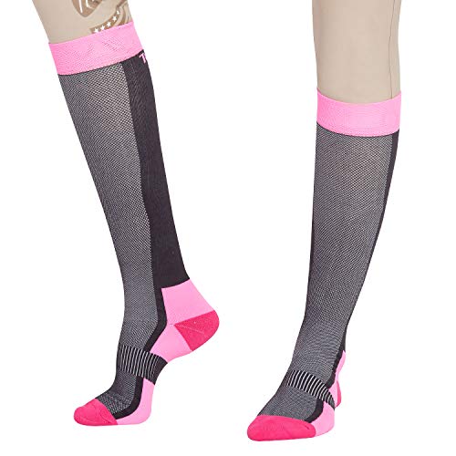 TuffRider Ventilated Neon Socks Neon Pink Adult Size