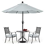 ABCCANOPY 270cm Sonnenschirm im Freien Wasserabweisende Bespannung -Gartenschirm Marktschirm, Hellgrau