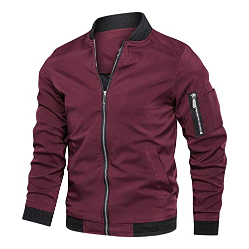 Maiyifu-GJ Men's Lightweight Flight Bomber Jacket Slim Fit Windproof Full Zip Softshell Coat Spring Breathable Windbreaker2