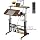 Hadulcet Mobile Standing Desk Adjustable Height, Rolling Desk Stand Up Desk, Mobile Laptop Desk, Rolling Computer Desk with Charging Station, Portable Desk with Wheels, Rustic Brown