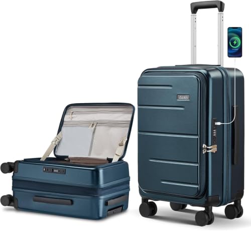 cllson Carry on Luggage Expandable Travel Luggage Top Opening Suitcase with TSA Lock and Usb Built in,Lightweight Rolling Suitcases with Spinner Wheels,PC Hard Shell Suitcases by cllson - Used condition - US$69.11