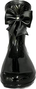 Amazon.co.jp: [ゲーム] レインブーツ 538 長靴 リボン付き 黒
