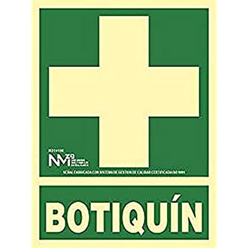 Normaluz RD14108 - Señal Luminiscente Botiquin Clase B PVC de 0.7mm con CTE, RIPCI, 22.4 x 30cm