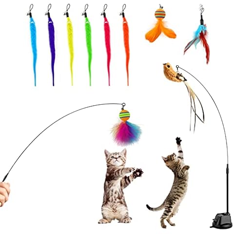 Juguetes para Gatos JOPHEK con Colgante de Cascabel y Pluma Cover