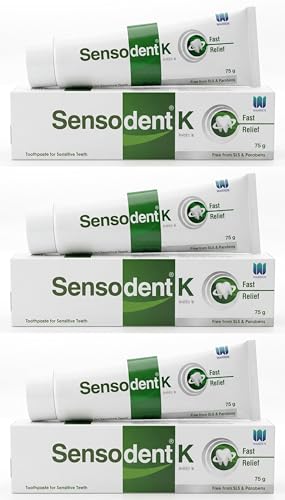 Image of K Toothpaste for Sensitive Teeth - Instant Relief & Long-Lasting Protection, Dentist Recommended, SLS & Paraben Free - 75g x Pack of 3