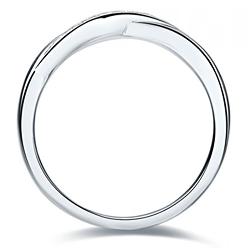 THREE MAN Sterling Silver Wedding Band Ring for Women X Style Brief Design 925 Silver Female Anniversary Riings 18K White Gold Plated3