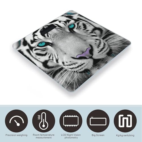 Báscula digital de baño con pantalla LED y vidrio templado miniatura 3