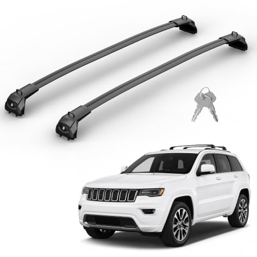 Image of 360Lbs Roof Rack Cross Bars Compatible with Jeep Grand Cherokee 2011-2021 | with Grooved Side Rails, Heavy Duty Top-Mount Aluminum Roof Rails Crossbars Rooftop Luggage Racks Cargo Carrier