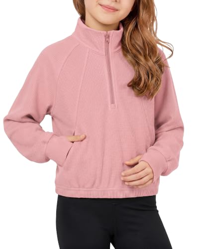 SANMIO Girls Half Zip Sweatshirt Teen Fashion Cropped Tops 13-14 Years Pink