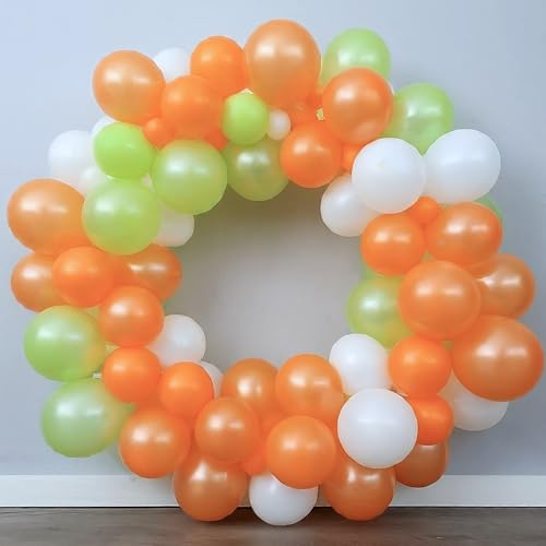 Image of AMFIN (Pack of 50) Metallic Balloons, Republic & Independence Day Decoration - Orange, White & Green