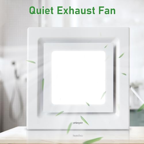 yanliangvich 8 Inch Bathroom Exhaust Fan with Light,110 CFM 1.0 Sones Quiet - image 4