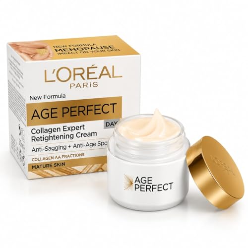 Image of L'Oreal Paris Age Perfect Collagen Expert Day Cream 50ml | Anti-Aging Face Moisturizer for Mature Skin | Firms, Retightens & Hydrates | Helps Reduce Age Spots