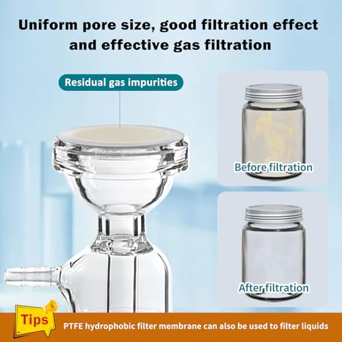 Image of PTFE Membrane Filter, Hydrophobicity Membrane Disc Filters, 25 mm Diameter, 0.22m Pore Size Pack of 100, Non-Sterile