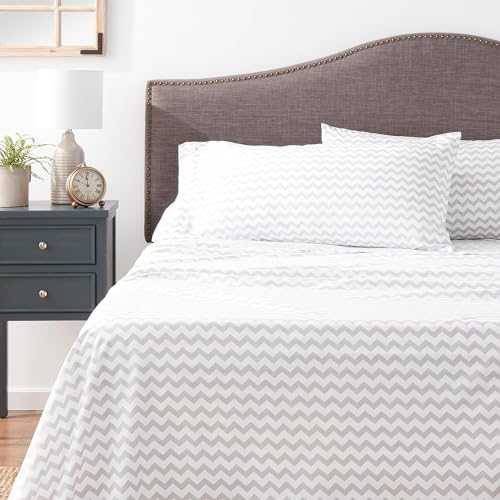Full Size Sheet Sets - Breathable Luxury Sheets with Full Elastic & Secure Corner Straps Built In - 1800 Supreme Collection Extra Soft Deep Pocket Bedding Set, Sheet Set, Full, Chevron Gray