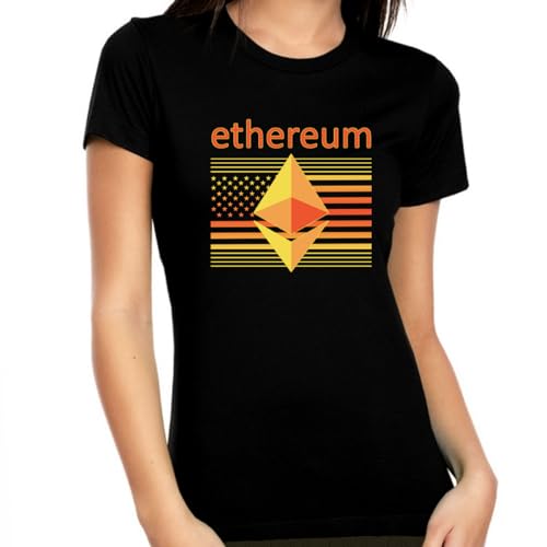 USA Ethereum Shirts for Women Crypto Gifts Ethereum Shirt ETH Blockchain Crypto Shirts Crypto Ethereum Shirt