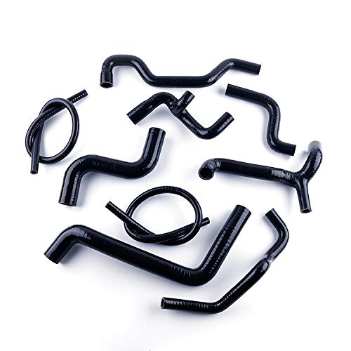 Kit de tubo refrigerante de silicona para radiador para Volkswagen Golf MK3 GTI 2.0L 8V 115CV 1992-1998 (Negro)